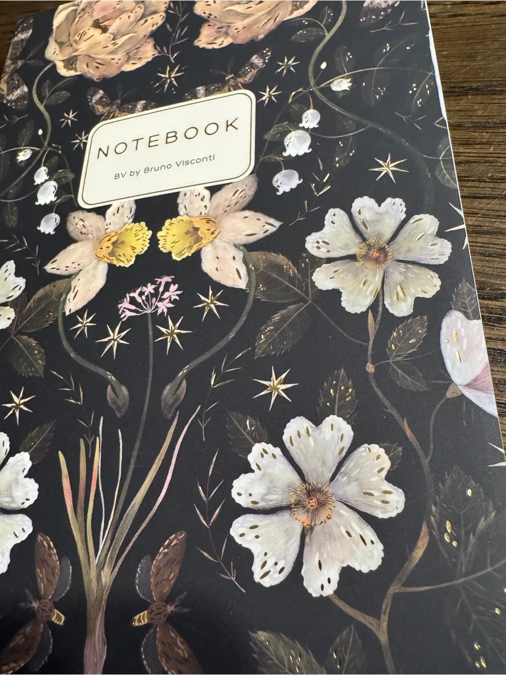 BV by Bruno Visconti A5 Journal Night Garden Gold Foil NEW